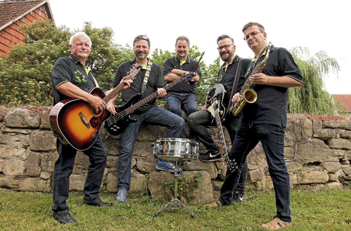 Rockmusik am besonderen Ort: „Die Laubfrösche, das sind die fünf gestandenen Kirchenrockmusiker“. Foto: /privat