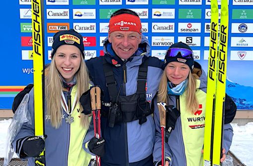 Drei glückliche Thüringer in Kanada: Lisa Lohmann, Trainer Cuno Schreyl und Helen Hoffmann (von links). Foto: privat/Cuno Schreyl