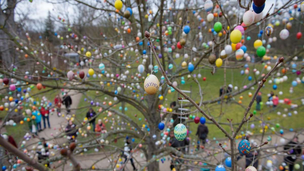 Thüringen: Saalfeld holt Weltrekord mit Ostereierbaum